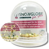 Foto-Schneekugel groß |Inhalt Gold Sterne Glitzersterne |B: 9X 8 cm | 50012