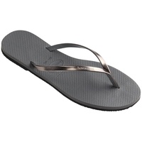 Havaianas You Metallic Flip-Flop Damen, Stahlgrau / metallischer Graphit, 33/34 EU