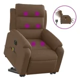 vidaXL Elektrischer Massagesessel mit Aufstehhilfe Braun Stoff