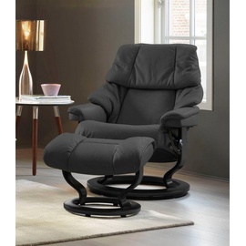 Stressless Relaxsessel STRESSLESS "Reno" Sessel Gr. Microfaser DINAMICA, Classic Base Schwarz-S, Relaxfunktion-Drehfunktion-PlusTMSystem-Gleitsystem, B/H/T: 75 cm x 96 cm x 75 cm, grau (charcoal dinamica) Lesesessel und Relaxsessel