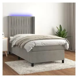 vidaXL Boxspringbett 100 x 200 cm Hellgrau