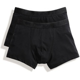 Fruit of the Loom Classic Shorty, 2er-Pack,  Moderner, enganliegender Schnitt mit kürzerer Beinlänge im 2er Pack, schwarz, S