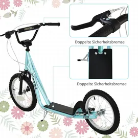 Homcom Kinderscooter mit Handbremse blau