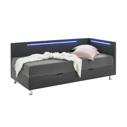 Polsterliege  Langham , schwarz , Maße (cm): B: 100 H: 82