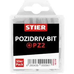 STIER Pozidriv-Bit-Großpackung PZ2