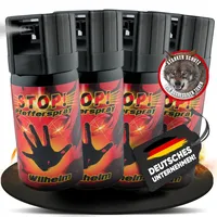 4 x Wilhelm Pfefferspray Tierabwehr Selbstverteidigung CS KO Spray hochdosiert (ca. 2 Mio. Scoville) effektives Verteidigungsspray (Fog, 40 ml)