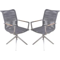 2er Set Drehstuhl Rubiera Küchenstuhl Sessel Garten Terrasse Esszimmer Stuhl