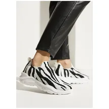 French Connection Slipper Damen Schwarz/Weiß 43
