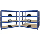 Proregal Mega Deal 3er-Sparset Profi-Schwerlastregal DINO HxBxT 180x180x60cm Fachlast 500kg Blau