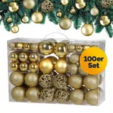 DEUBA Weihnachtsbaumkugeln gold