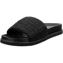 Pantolette GANT "Mardale", Damen, Gr. 37, schwarz, Textil, casual, Schuhe, Pool Slides, Strandschuh mit Tieffußbett