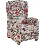 Cantus Ohrensesel, Mehrfarbig, Beige, Textil, Eiche, Blume, 85x115x84 cm, Goldenes M, Fußauswahl, Lederauswahl, Stoffauswahl, Aufstehhilfe, Wohnzimmer, Sessel, Ohrensessel