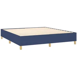 vidaXL Boxspringbett mit Matratze Blau 160x200 cm Stoff - Blau