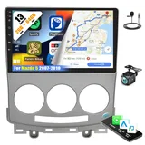 [2G+64G] Autoradio mit Navi Android 13 für Mazda 5 2007-2010 mit Carplay Android Auto, 9 Zoll Touchscreen Carplay Autoradio mit GPS WiFi FM/RDS Bluetooth Mirror Link+AHD Rückfahrkamera & Mic