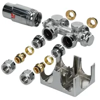 Luxebath Ventil-Armaturen Set Multiblock Chrom Universal Eck und Durchgangsform