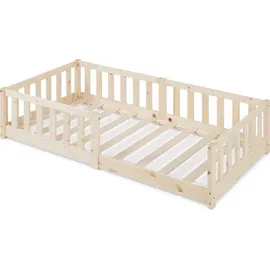 [en.casa] Kinderbett Tanna 80 x 160 cm Kiefer massiv natur beige
