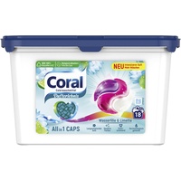 Coral Waschmittel Allin1 Caps Dufterlebnis Wasserlilie & Limette für strahlend saubere Farben mit langanhaltendem Duft 3x 18 WL