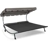 LECO Doppel-Sonnenliege 200 x 200 x 110 cm Anthrazit