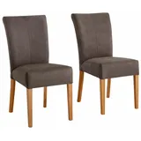 Home affaire Esszimmerstuhl Queen Polsterstuhl BESTSELLER (Set, 4 St), verschiedene Bezüge, Gestell Massivholz braun
