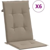 vidaXL Gartenstuhlauflagen 6 Stk. Taupe 120x50x3cm Stoff