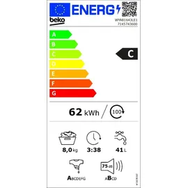 Beko WYA 81643 LE1 Waschmaschine (8 kg, 1600 U/min)