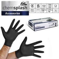 Chemsplash Puderfreie Nitril-Einweghandschuhe Schwarz, Größe: XL