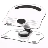 PINHEN Acryl Tablet Ständer Halterung mit 360 Drehbarer Basis,Faltbare Verstellbar Transparent iPad Stander für den Schreibtisch für iPad/Pro/Air und Tablet mit 4.7-13 Zoll Durchsichtig (Black)