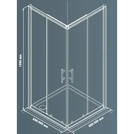 Primaster Easy 6 Eckeinstieg 90 x 90 cm GLO782301015