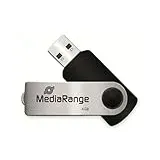 MediaRange USB 2.0 Speicherstick 4GB - Mini USB Flash-Laufwerk mit sicherem Drehkappengehäuse, externe Speichererweiterung mit Lesegeschwindigkeit von bis zu 17 MB/s, Farbe Schwarz