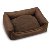 Beeztees Tierbett Uma - Orthopädisches Hundebett - Braun - 80x60x22 cm