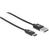 Manhattan USB-C auf USB-A 2 m Schwarz