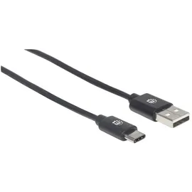 Manhattan USB-C auf USB-A 2 m Schwarz