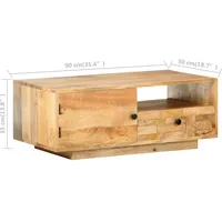 VidaXL Couchtisch 90x50x35 cm Mango Massivholz