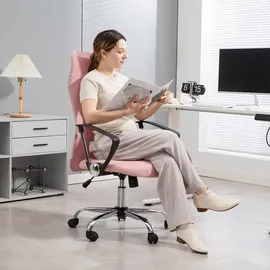 Homcom Bürostuhl Ergonomischer Drehstuhl Rosa
