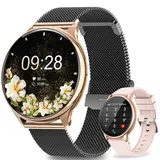 fitonyo Smartwatch Damen mit Telefonfunktion,1,32 "HD Touchscreen,Always-On-Display, Menstruationszyklus SpO2 Pulsuhr Monitor Schlaf Monitor SmartWatch Damen,120 Sport Fitness Tracker IP68 Android iOS