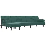 vidaXL Schlafsofa in L-Form Dunkelgrün 260x140x70 cm Samt