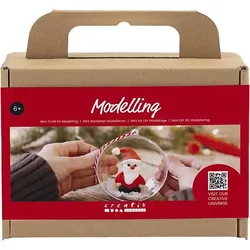 Creativ Company DIY Sets Modellieren Mini Kreativ Set Modellieren, Rot/Weiß, Weihnachtsmann, Kreativ Box