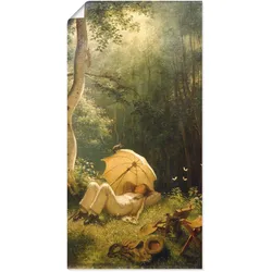 Kunstdruck ARTLAND "Der Maler (Rast im Walde)", grün (farbe bild(er): grün), B:30cm H:60cm T:0,1cm, Papier, Bilder, als Leinwandbild, Wandaufkleber oder Poster in versch. Größen