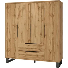masseno Drehtürenschrank HALLETTA 191 x 210 x 60 cm Braun
