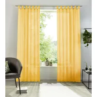 OTTO home Gardine OTTO HOME "XANA" Gr. 4, gelb, B:145cm H:245cm, Voile, Polyester, Gardinen, Gardine, Bestseller, einfarbig, 1 bzw. 2 Schals, pflegeleicht, preiswert