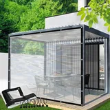 Pavillon Seitenwände Transparente wasserdichte Plane mit Ösen Outdoor Vorhang für Pergola, Veranda, Pavillon Seitenteile(2.5x1.8m)