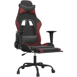 vidaXL Gaming-Stuhl mit Fußstütze Schwarz und Weinrot PC / PS4