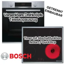Bosch Herdset Teleskopauszug 3D-Heißluft + Cerankochfeld