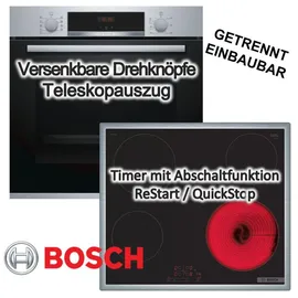 Bosch Herdset Teleskopauszug 3D-Heißluft + Cerankochfeld