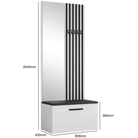 ax living Rosanno II Garderobenschrank 80,6 x 40 x 204 cm Beige