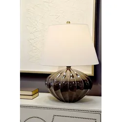 Elstead Lighting Tischleuchte ILELENIA Keramik Braun Weiß E27 bis 60W LE51228