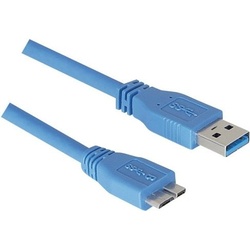 Tecline Micro USB 3.0 Kabel, USB 3.0 St. A / USB 3.0 Micro St. B, 3.0 m, blau Unterstützt Transferraten bis (3 m, USB 3.2), USB Kabel