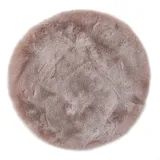 LUXOR LIVING andiamo Sitzkissen Cingoli - Kunstfell Stuhlauflage als Deko Wohnzimmer oder Stuhlkissen - gemütliches Sitzkissen Stuhl Dekokissen ⌀ 40 cm rund 4er Set Altrosa