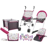 509 Crew Rainbow Fun, 21-teiliges Puppen Spielset, Stroll n Play & Care“, Kombi-Spielset: Puppenwagen, Puppenreisebett, Puppenhochstuhl-Set, ab 3 Jahren