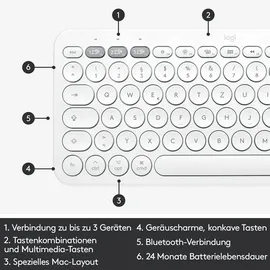 Logitech K380 für Mac DE grauweiß